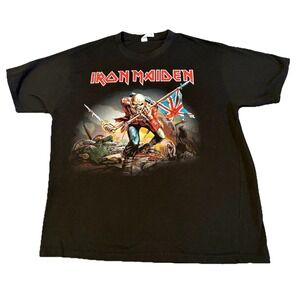 Iron Maiden Graphic T-Shirt Mens 2XL Black The Trooper Band Tee Eddie Skulls NEW